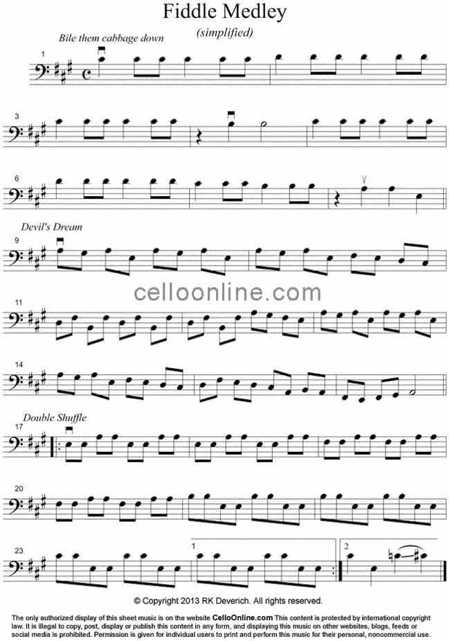 american fiddle medley-simplified